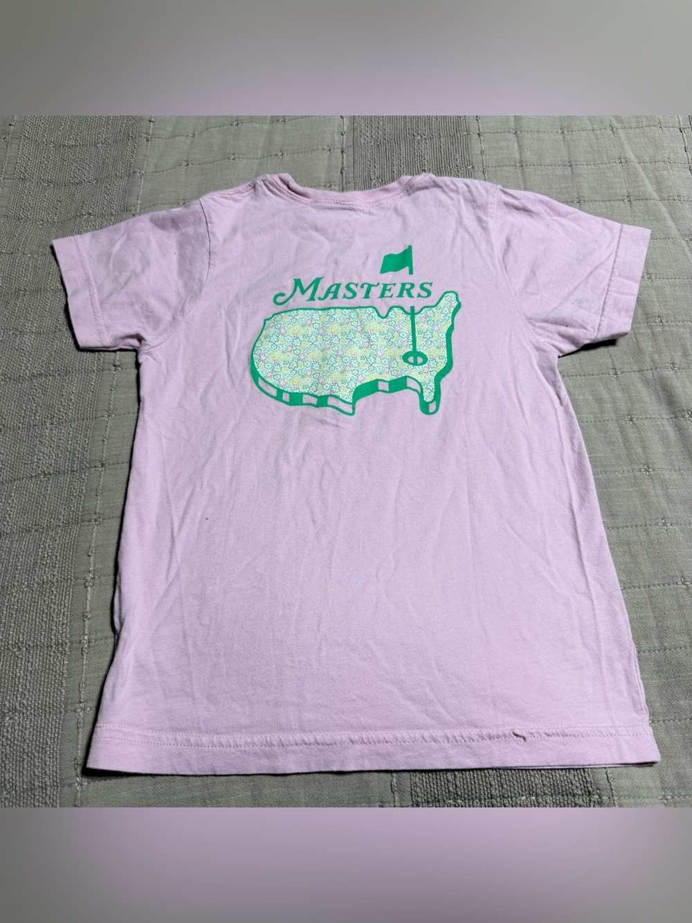 Masters Kids Masters Tournament Golf Pink Short Sleeve Shirt T-Shirt Size S